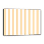 Vertical Stripes - White and Navajo White Yellow Canvas 18  x 12  (Stretched)