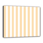 Vertical Stripes - White and Navajo White Yellow Canvas 20  x 16  (Stretched)