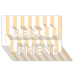 Vertical Stripes - White and Navajo White Yellow Best Friends 3D Greeting Card (8x4)