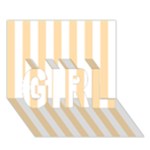 Vertical Stripes - White and Navajo White Yellow GIRL 3D Greeting Card (7x5)