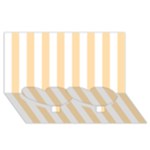 Vertical Stripes - White and Navajo White Yellow Twin Heart Bottom 3D Greeting Card (8x4)