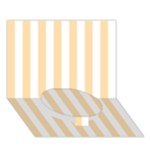 Vertical Stripes - White and Navajo White Yellow Circle Bottom 3D Greeting Card (7x5)