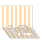 Vertical Stripes - White and Navajo White Yellow LOVE Bottom 3D Greeting Card (7x5)