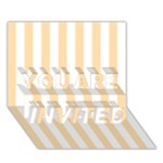 Vertical Stripes - White and Navajo White Yellow YOU ARE INVITED 3D Greeting Card (7x5)