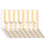 Vertical Stripes - White and Navajo White Yellow BEST SIS 3D Greeting Card (8x4)