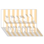 Vertical Stripes - White and Navajo White Yellow Best Wish 3D Greeting Card (8x4)