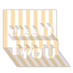 Vertical Stripes - White and Navajo White Yellow Miss You 3D Greeting Card (7x5)