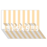 Vertical Stripes - White and Navajo White Yellow ENGAGED 3D Greeting Card (8x4)