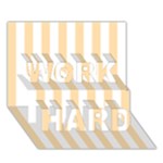 Vertical Stripes - White and Navajo White Yellow WORK HARD 3D Greeting Card (7x5)