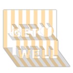 Vertical Stripes - White and Navajo White Yellow Get Well 3D Greeting Card (7x5)