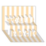 Vertical Stripes - White and Navajo White Yellow You Rock 3D Greeting Card (7x5)