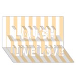 Vertical Stripes - White and Navajo White Yellow Laugh Live Love 3D Greeting Card (8x4)