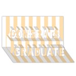 Vertical Stripes - White and Navajo White Yellow Congrats Graduate 3D Greeting Card (8x4)