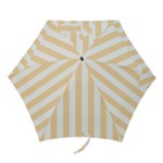 Vertical Stripes - White and Navajo White Yellow Mini Umbrella