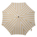 Vertical Stripes - White and Navajo White Yellow Hook Handle Umbrella (Large)
