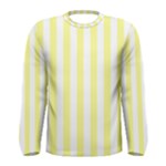 Vertical Stripes - White and Pastel Yellow Men s Long Sleeve T-shirt
