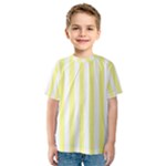 Vertical Stripes - White and Pastel Yellow Kid s Sport Mesh Tee