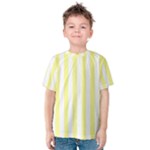 Vertical Stripes - White and Pastel Yellow Kid s Cotton Tee