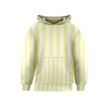 Vertical Stripes - White and Pastel Yellow Kid s Pullover Hoodie