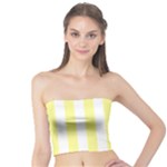 Vertical Stripes - White and Pastel Yellow Tube Top