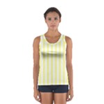 Vertical Stripes - White and Pastel Yellow Women s Sport Tank Top