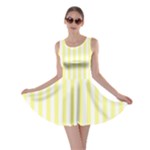 Vertical Stripes - White and Pastel Yellow Skater Dress