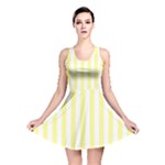 Vertical Stripes - White and Pastel Yellow Reversible Skater Dress