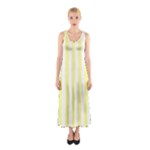 Vertical Stripes - White and Pastel Yellow Full Print Maxi Dress