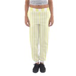 Vertical Stripes - White and Pastel Yellow Women s Jogger Sweatpants