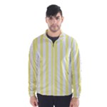 Vertical Stripes - White and Pastel Yellow Wind Breaker (Men)