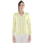 Vertical Stripes - White and Pastel Yellow Wind Breaker (Women)