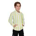 Vertical Stripes - White and Pastel Yellow Wind Breaker (Kids)