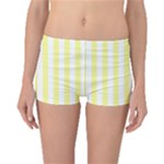 Vertical Stripes - White and Pastel Yellow Boyleg Bikini Bottoms