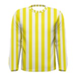 Vertical Stripes - White and Canary Yellow Men s Long Sleeve T-shirt