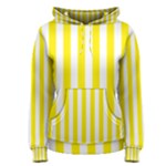 Vertical Stripes - White and Canary Yellow Women s Pullover Hoodie