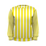 Vertical Stripes - White and Canary Yellow Women s Sweatshirt