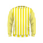 Vertical Stripes - White and Canary Yellow Kid s Sweatshirt