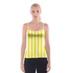 Vertical Stripes - White and Canary Yellow Spaghetti Strap Top