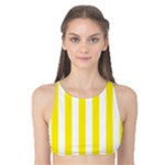 Vertical Stripes - White and Canary Yellow Tank Bikini Top