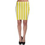 Vertical Stripes - White and Canary Yellow Bodycon Skirt