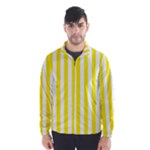 Vertical Stripes - White and Canary Yellow Wind Breaker (Men)