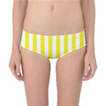 Vertical Stripes - White and Canary Yellow Classic Bikini Bottoms