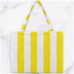 Vertical Stripes - White and Canary Yellow Mini Tote Bag