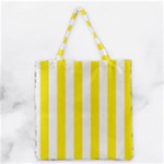 Vertical Stripes - White and Canary Yellow Grocery Tote Bag