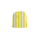 Vertical Stripes - White and Canary Yellow Drawstring Pouch (XS)