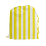 Vertical Stripes - White and Canary Yellow Drawstring Pouch (XXl)