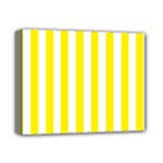 Vertical Stripes - White and Canary Yellow Deluxe Canvas 14  x 11  (Stretched)