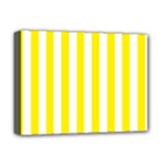 Vertical Stripes - White and Canary Yellow Deluxe Canvas 16  x 12  (Stretched)