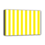 Vertical Stripes - White and Canary Yellow Deluxe Canvas 18  x 12  (Stretched)