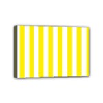Vertical Stripes - White and Canary Yellow Mini Canvas 6  x 4  (Stretched)